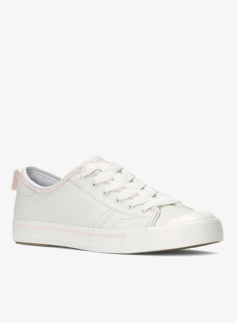 Keds White/Pink A Boo Keds Women's Cruise Lace Up Leather Casual Sneaker White for Women | Best Price UAE